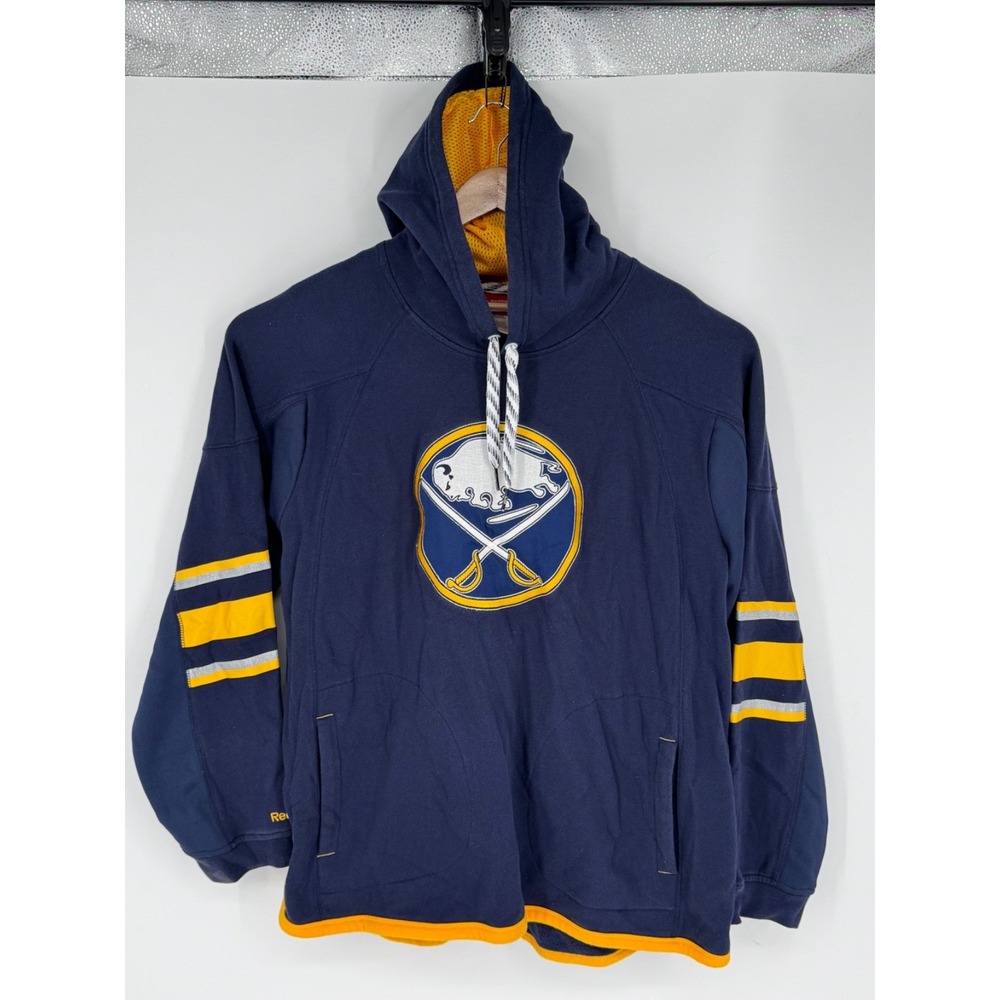 Reebok Face Off Collection NHL Buffalo Sabres Hoodie Mens 2XL Blue/Yellow A9